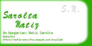 sarolta matiz business card